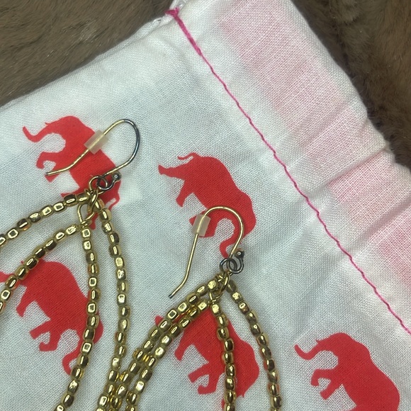 Stella & Dot Gold Earrings - Picture 3 of 4